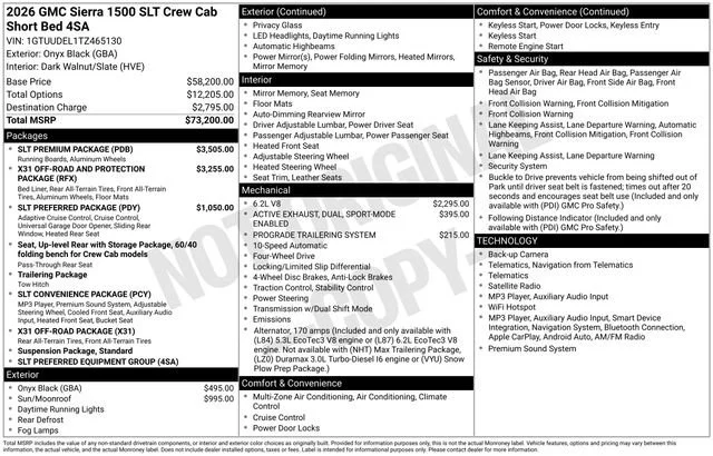 New 2026 Onyx Black GMC SLT image 7