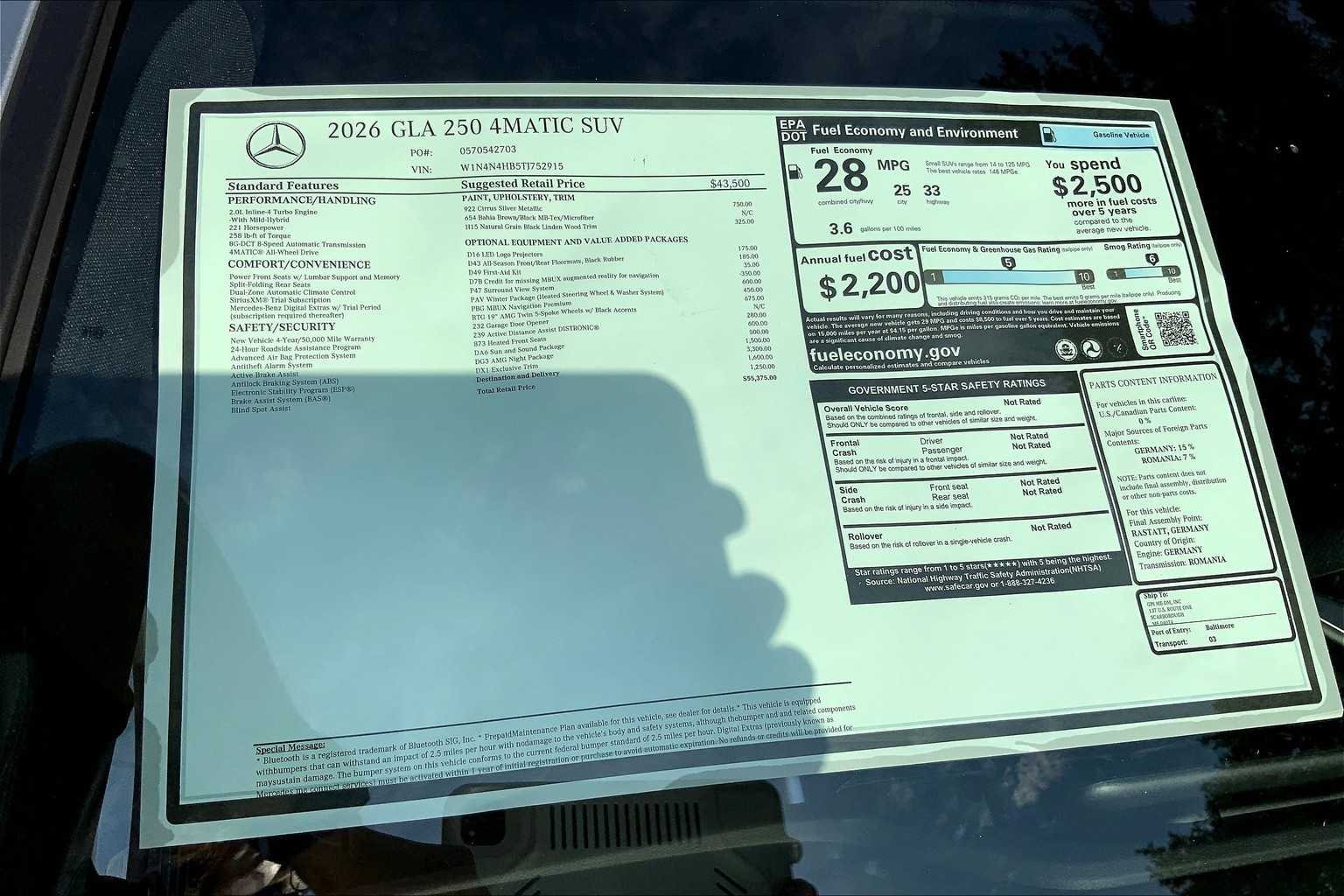 Certified Used 2026 Cirrus Silver Metallic Mercedes-Benz GLA 250 image 26