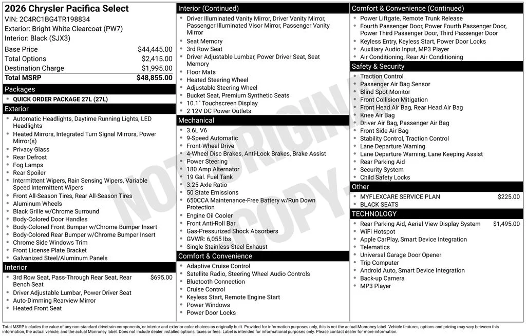 New 2026 Bright White Clear-Coat Exterior Paint Chrysler Select image 6