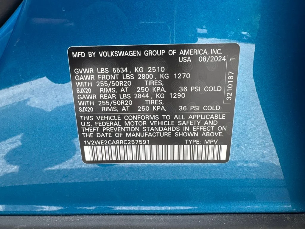 Used 2024 Kingfisher Blue Volkswagen 2.0T SE w/Technology image 14