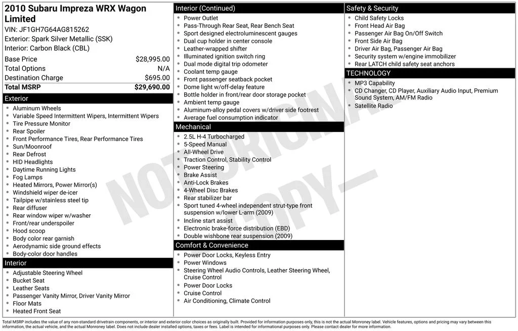 Used 2010 Silver Subaru WRX image 9
