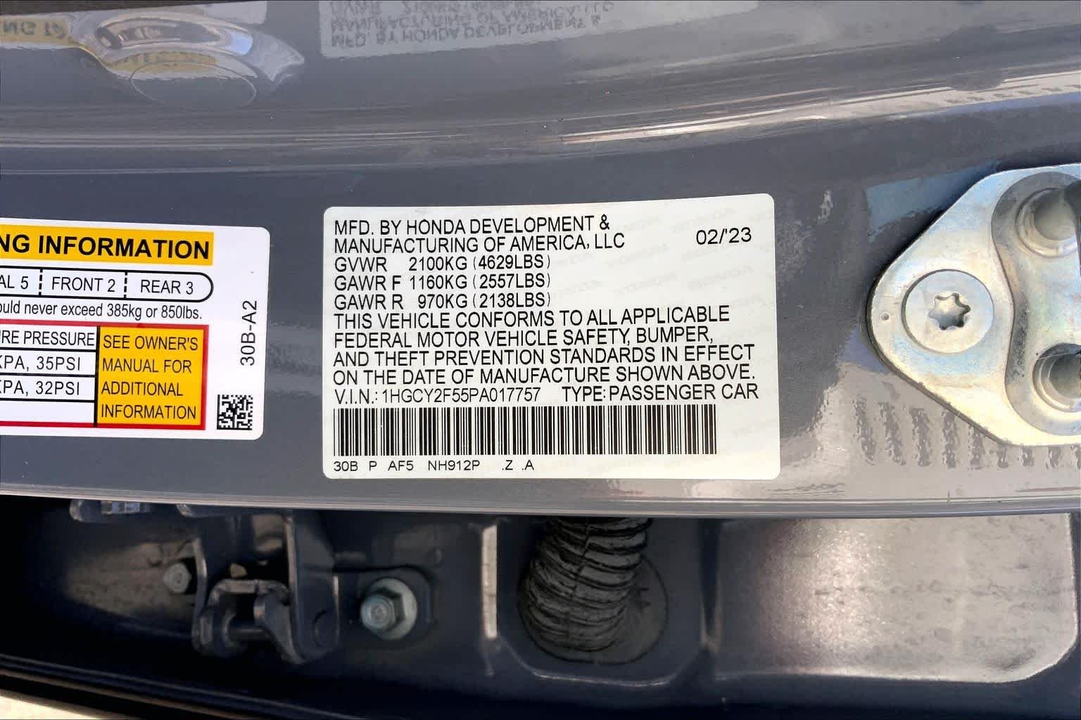 Used 2023 Urban Gray Pearl Honda Sport image 37