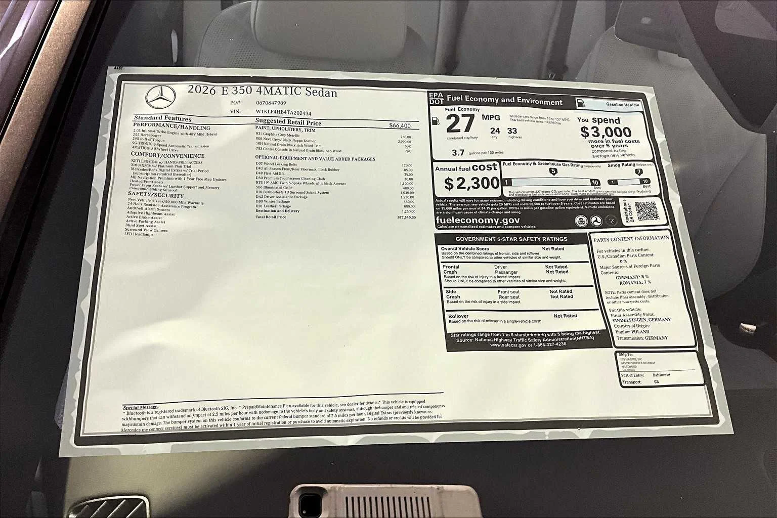 2026 Mercedes-Benz E-Class E350 - Photo 18