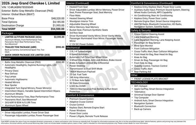 New 2026 Baltic Gray Metallic Clearcoat Jeep Limited image 31