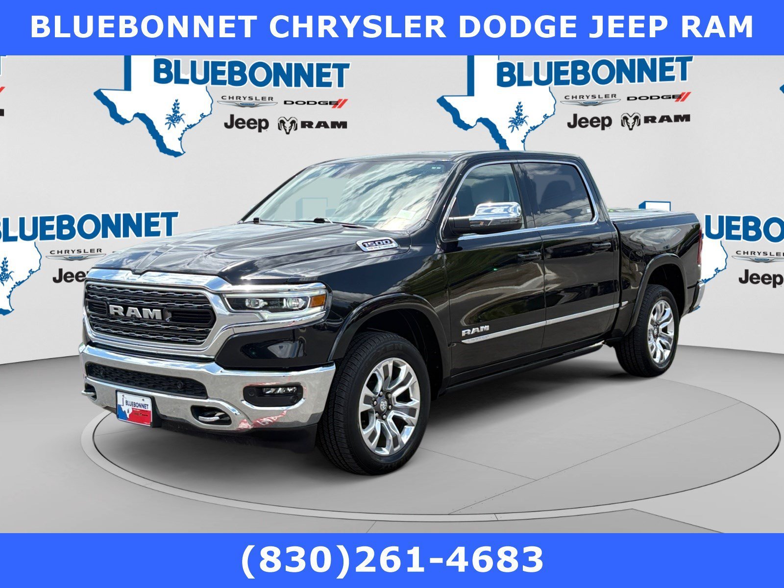 Used 2024 Diamond Black Crystal Pearlcoat Ram Limited image 1