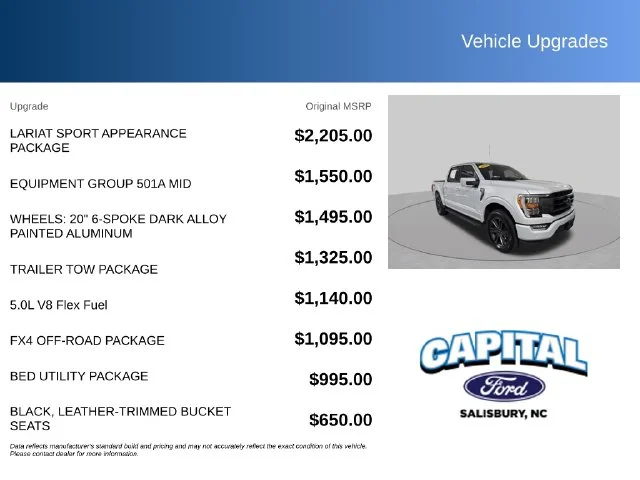 Used 2022 White Ford Lariat image 2