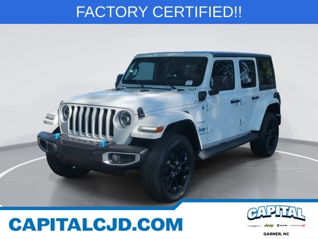 Used 2022 White Jeep Unlimited Sahara 4xe image 1