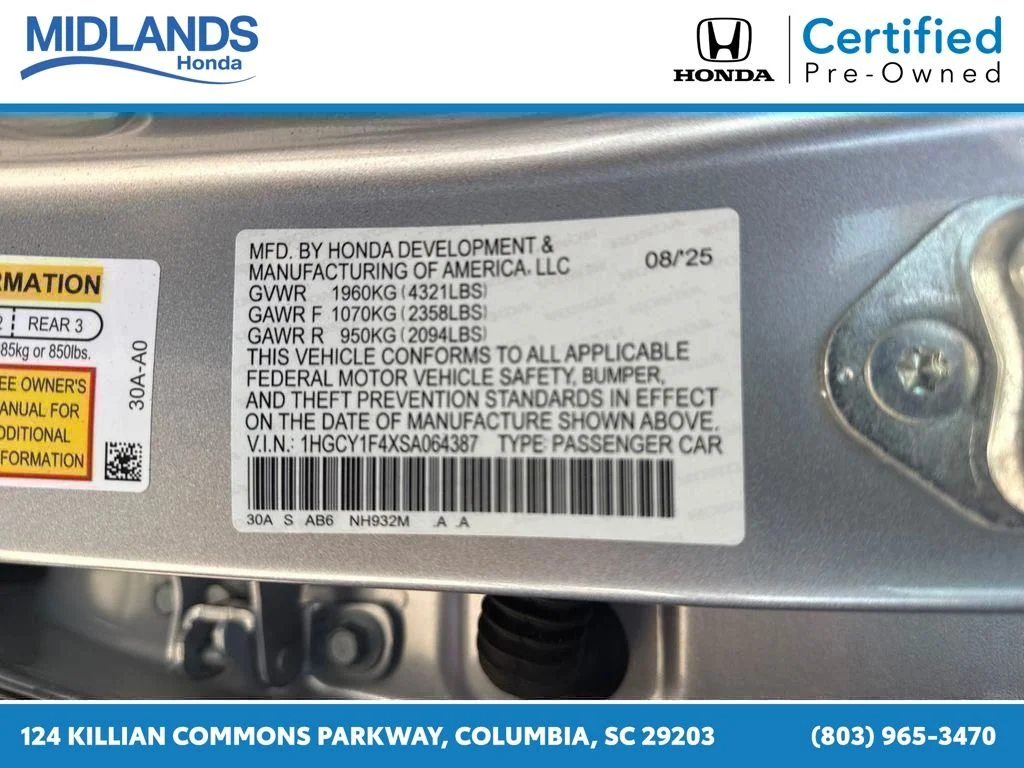 Certified Used 2025 Solar Silver Metallic Honda SE image 31