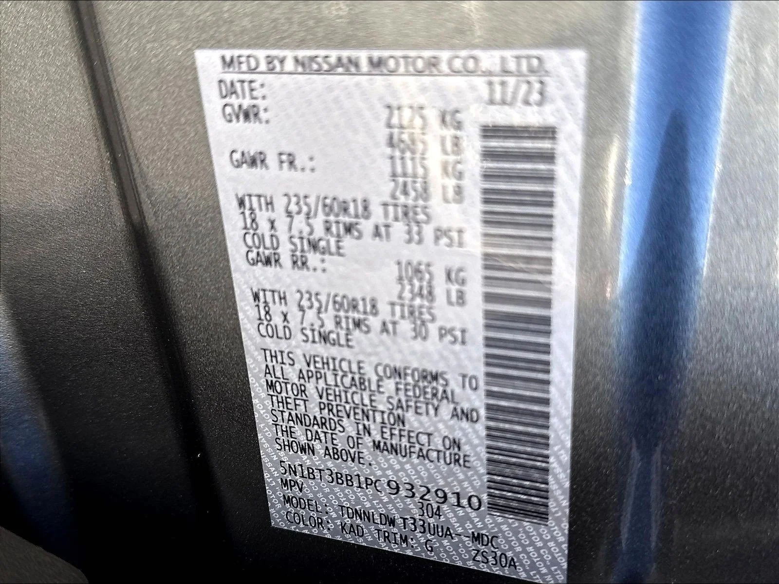 Certified Used 2023 Gun Metallic Nissan SV image 22