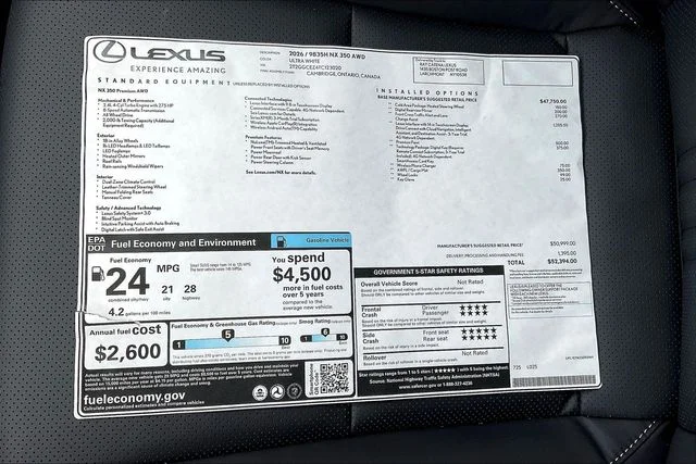 New 2026 White Lexus 350 Premium image 14