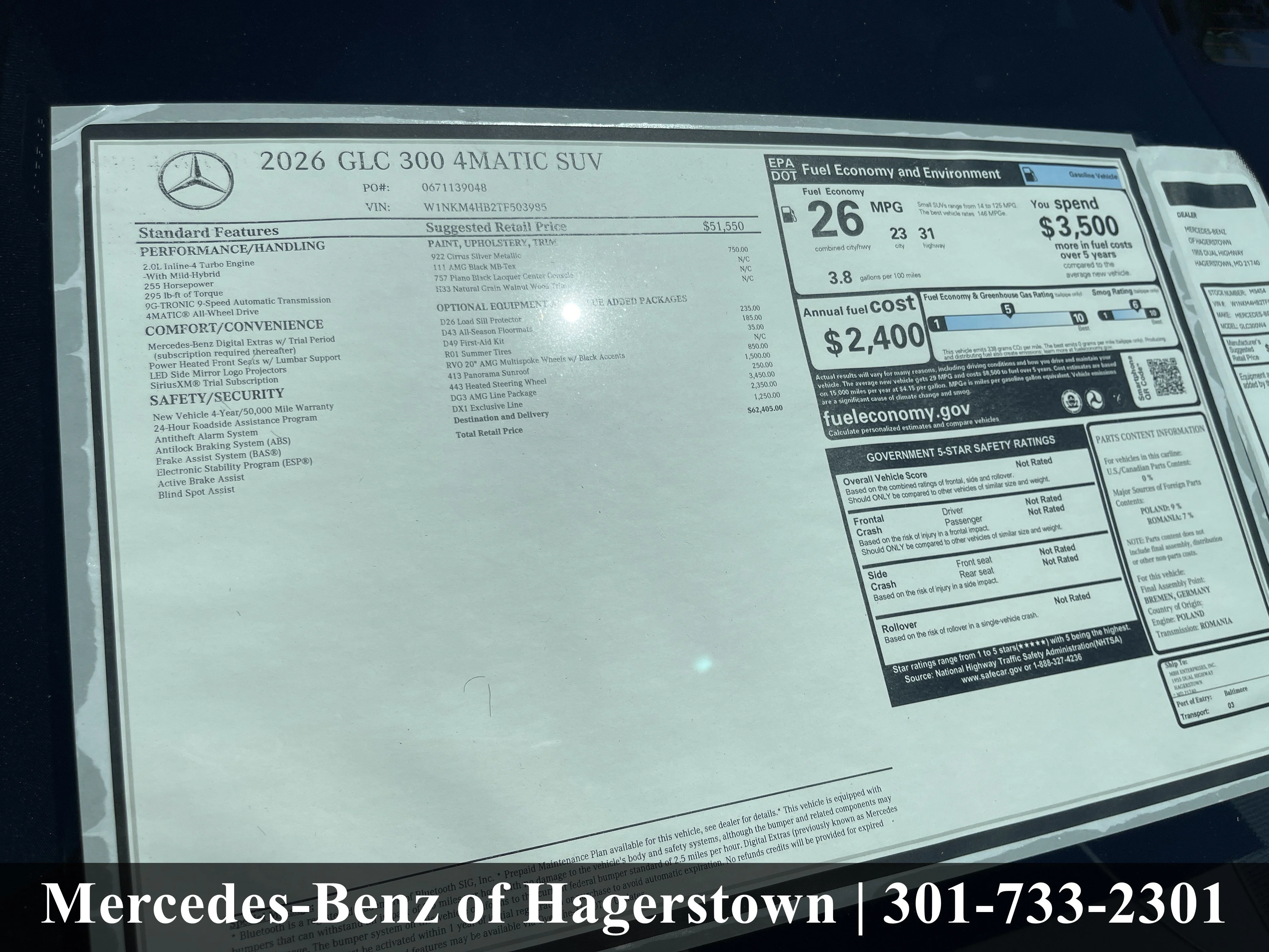 New 2026 Cirrus Silver Metallic Mercedes-Benz GLC 300 4MATIC® SUV image 10