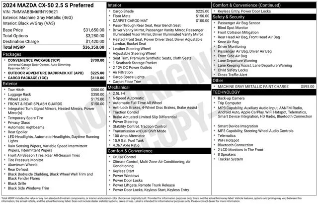 Used 2024 Gray Mazda 2.5 S Preferred Package image 8