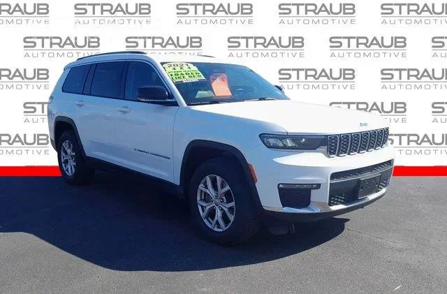 Used 2021 Bright White Clearcoat Jeep Limited image 1