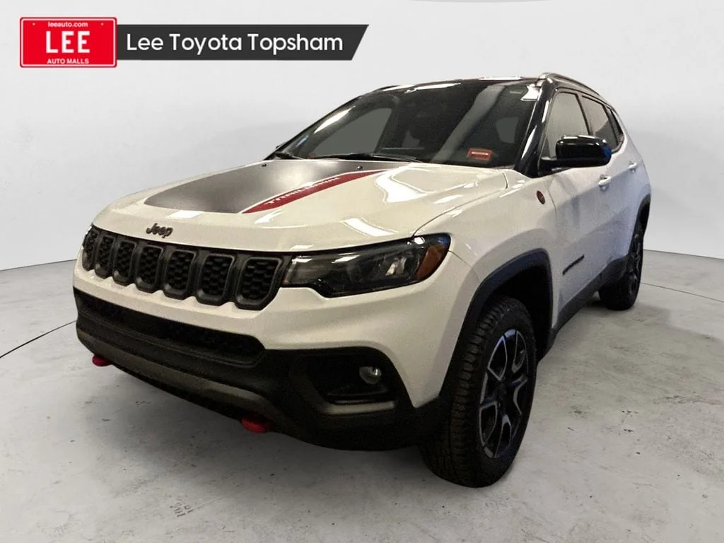Used 2025 Bright White Jeep Trailhawk image 1