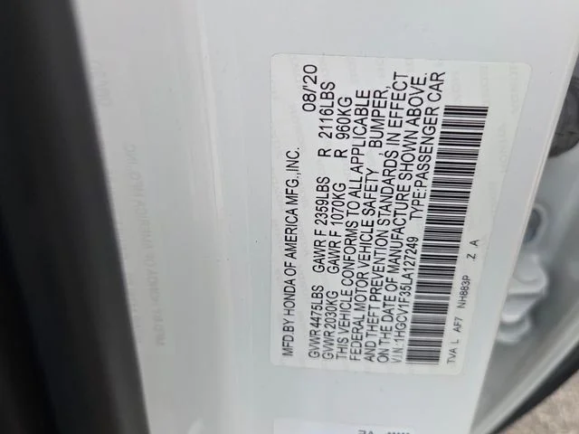 Used 2020 White Honda Sport image 6