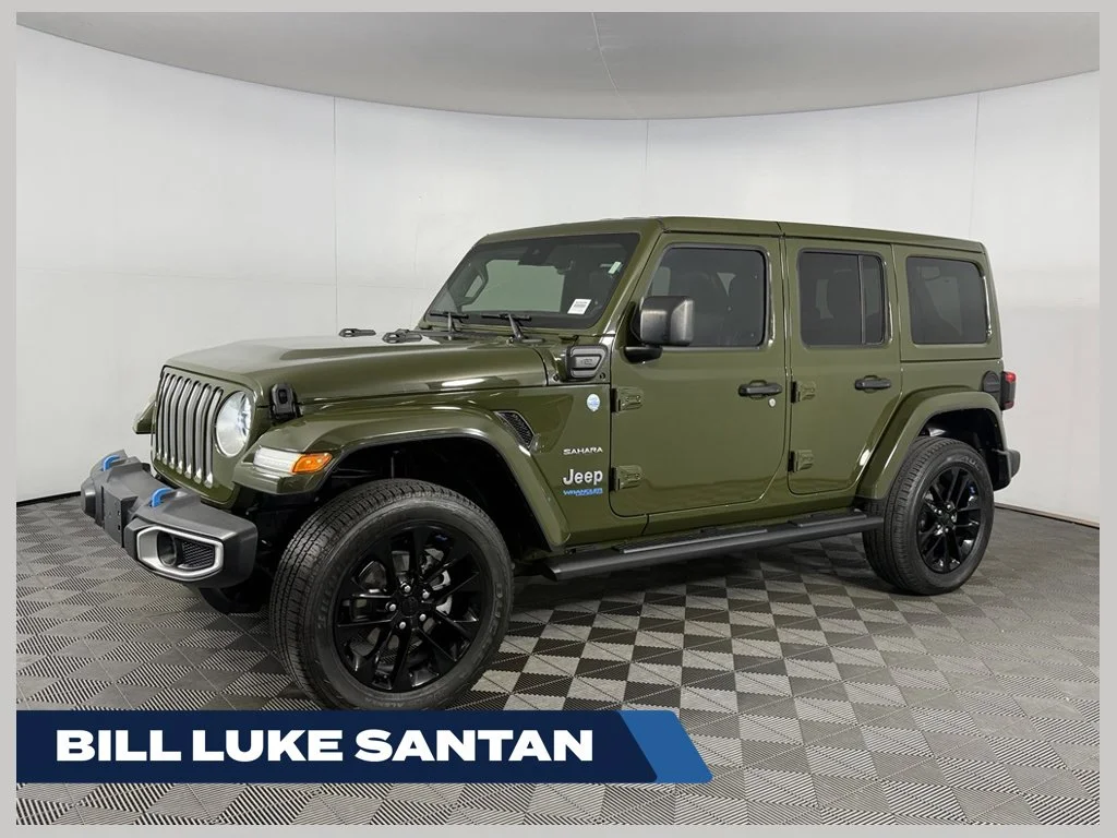 Used 2022 Green Jeep Unlimited Sahara 4xe image 1