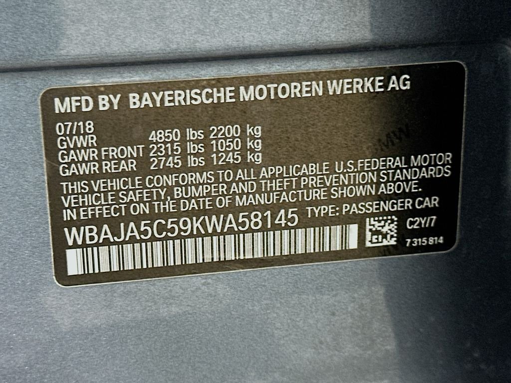 Used 2019 Bluestone Metallic BMW 530i image 33