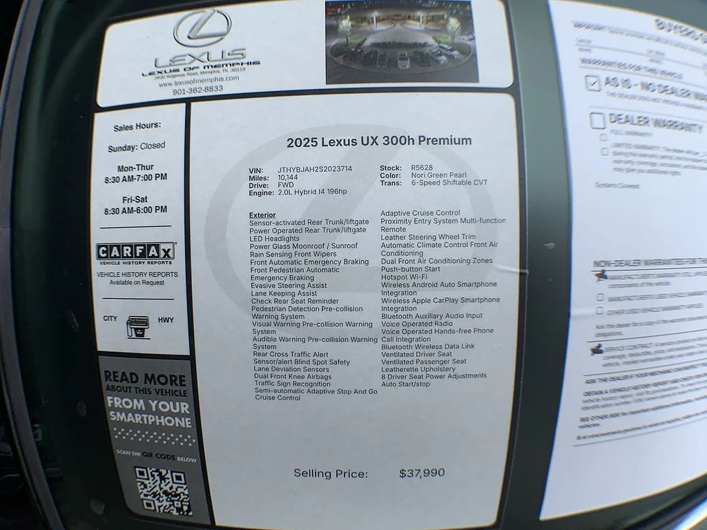 Certified Used 2025 NORI GREEN PEARL Lexus UX 300h Premium image 26