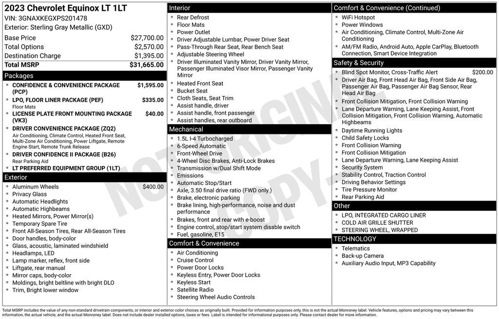 Used 2023 Gray Chevrolet LT image 2