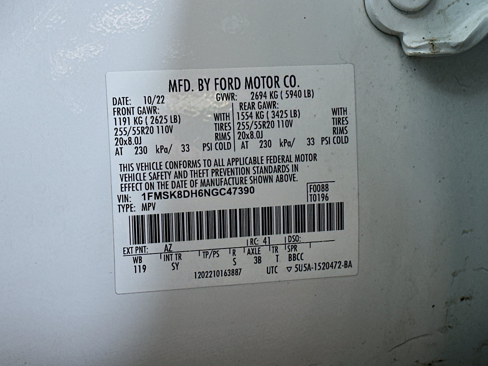 Used 2022 White Metallic Ford XLT image 33