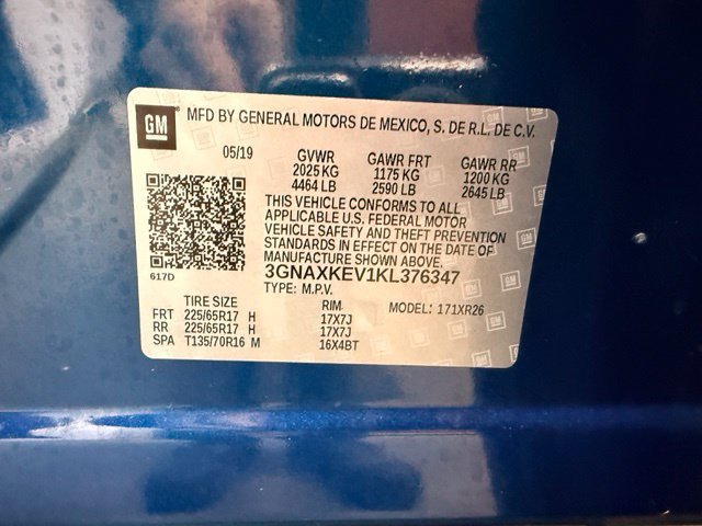 Used 2019 PACIFIC BLUE METALLIC Chevrolet LT image 7