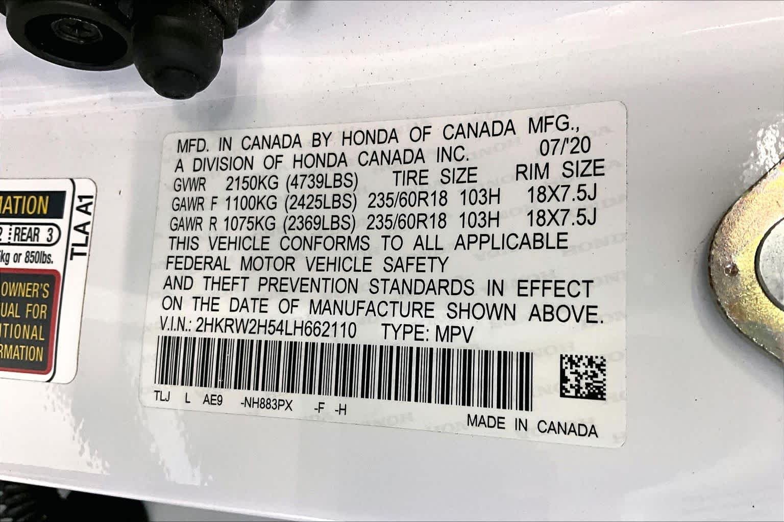 Used 2020 Platinum White Pearl Honda EX image 37