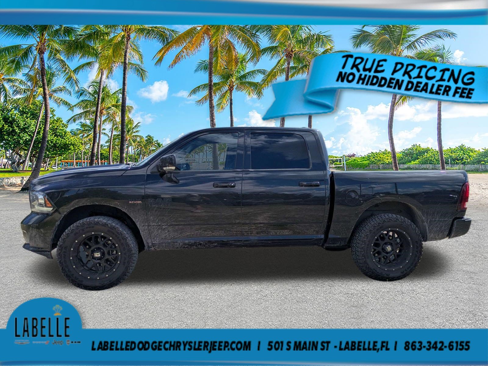 Used 2018 Brilliant Black Crystal Pearlcoat Ram Night image 7