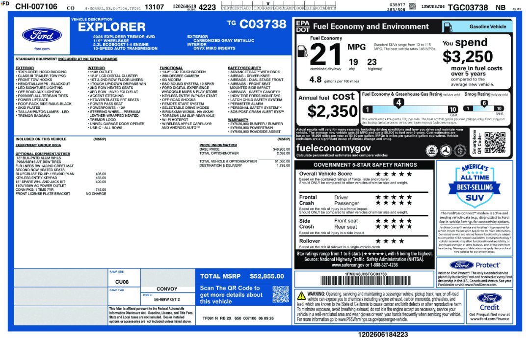 New 2026 Carbonized Gray Metallic Ford Tremor image 11
