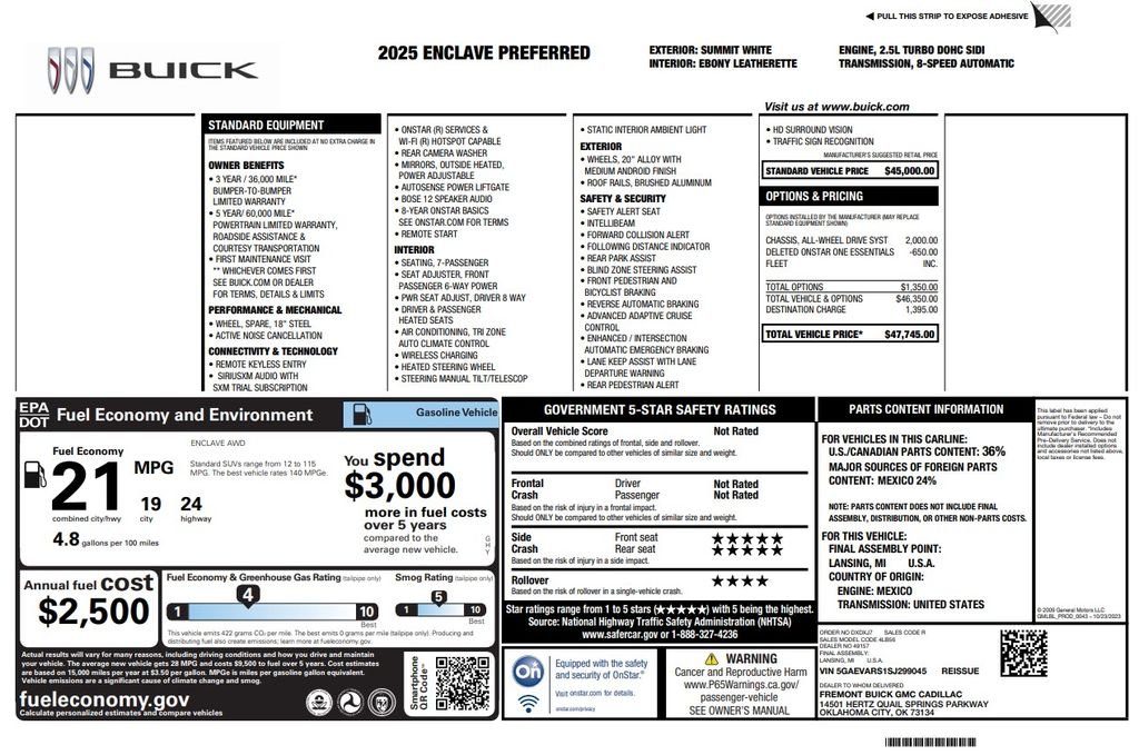 Used 2025 Summit White Buick Preferred image 3