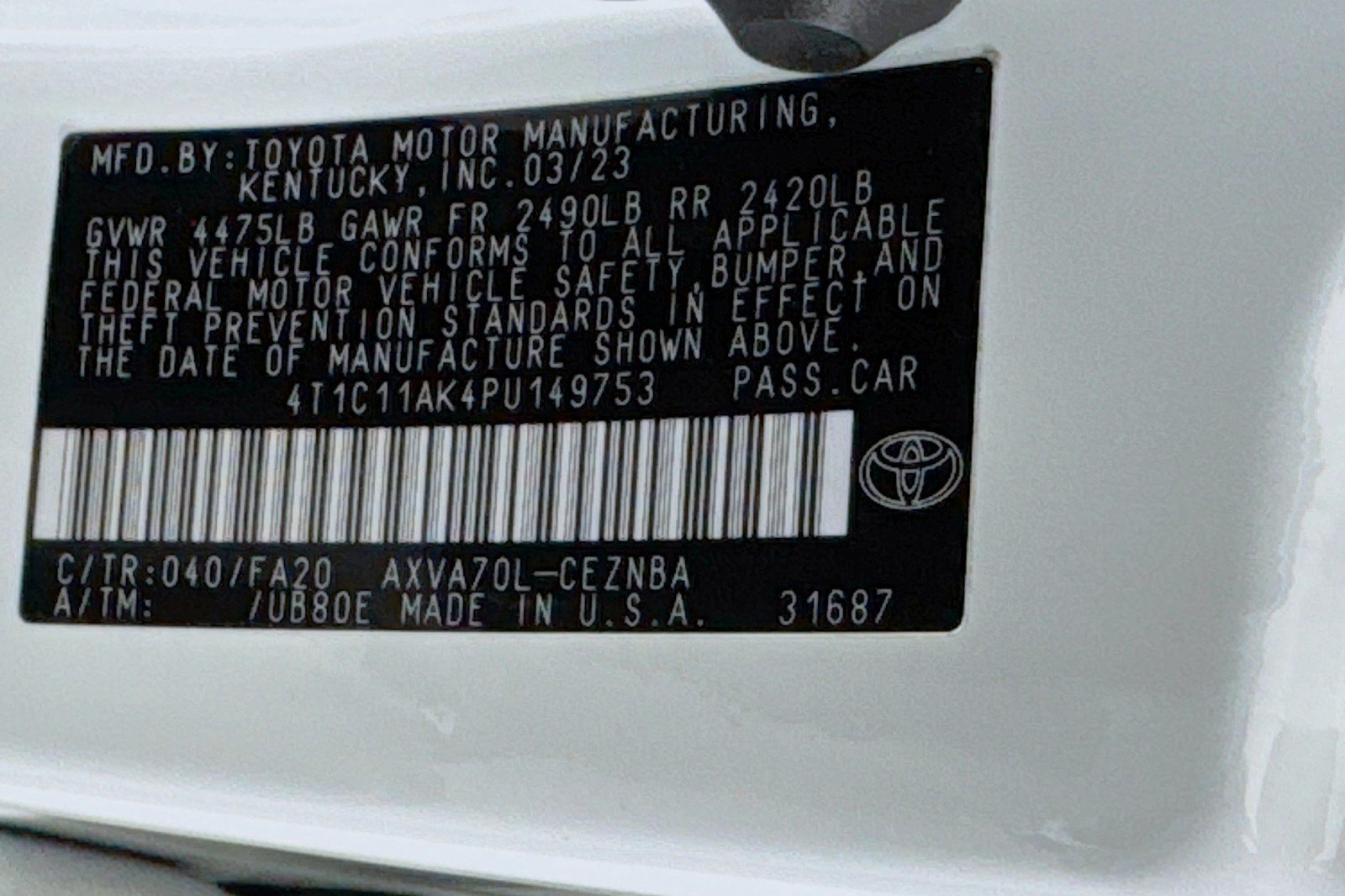 Used 2023 Ice Cap Toyota LE image 23