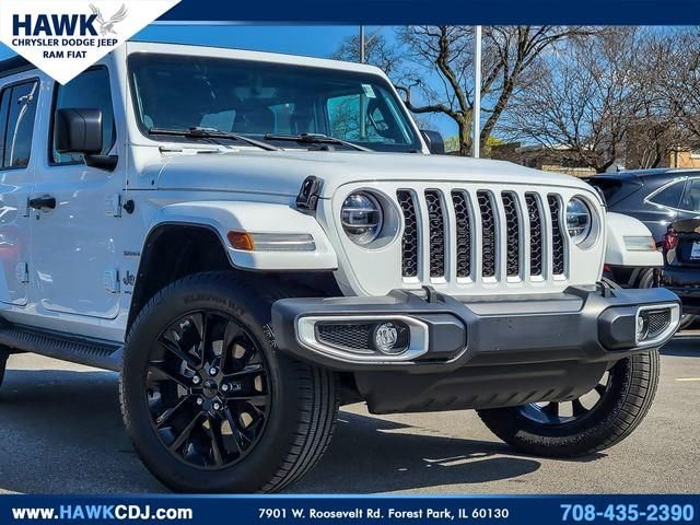 Used 2021 Jeep Wrangler Unlimited Sahara 4XE with VIN 1C4JJXP65MW767186 for sale in Forest Park, IL
