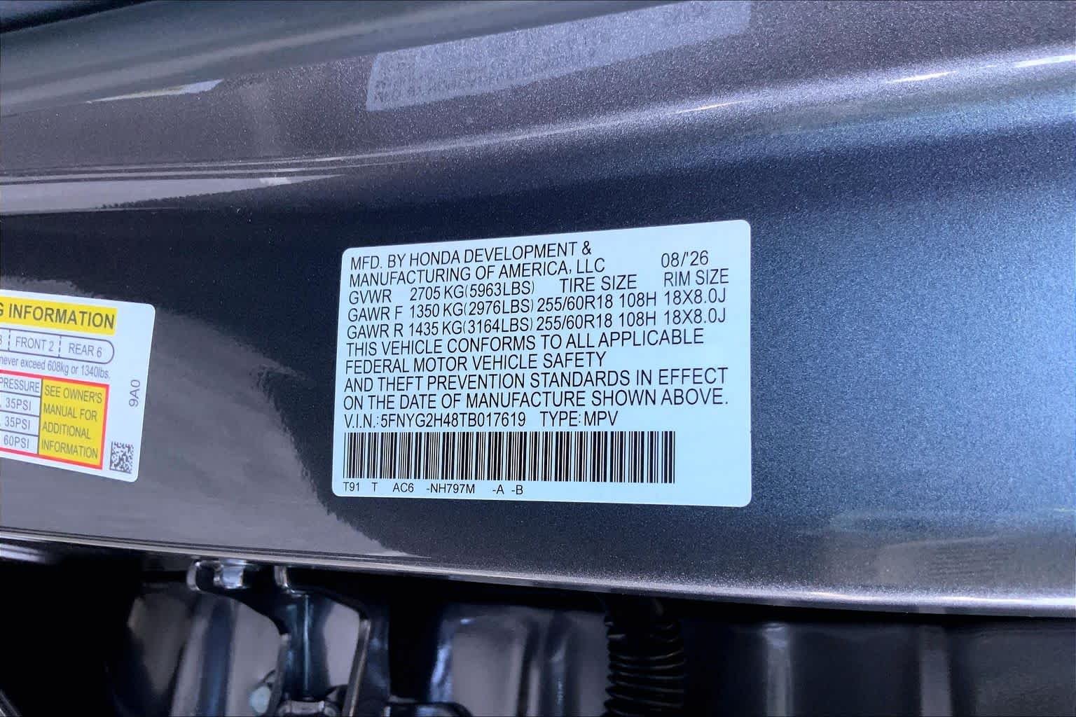 New 2026 Modern Steel Metallic Honda 2WD EX-L image 18