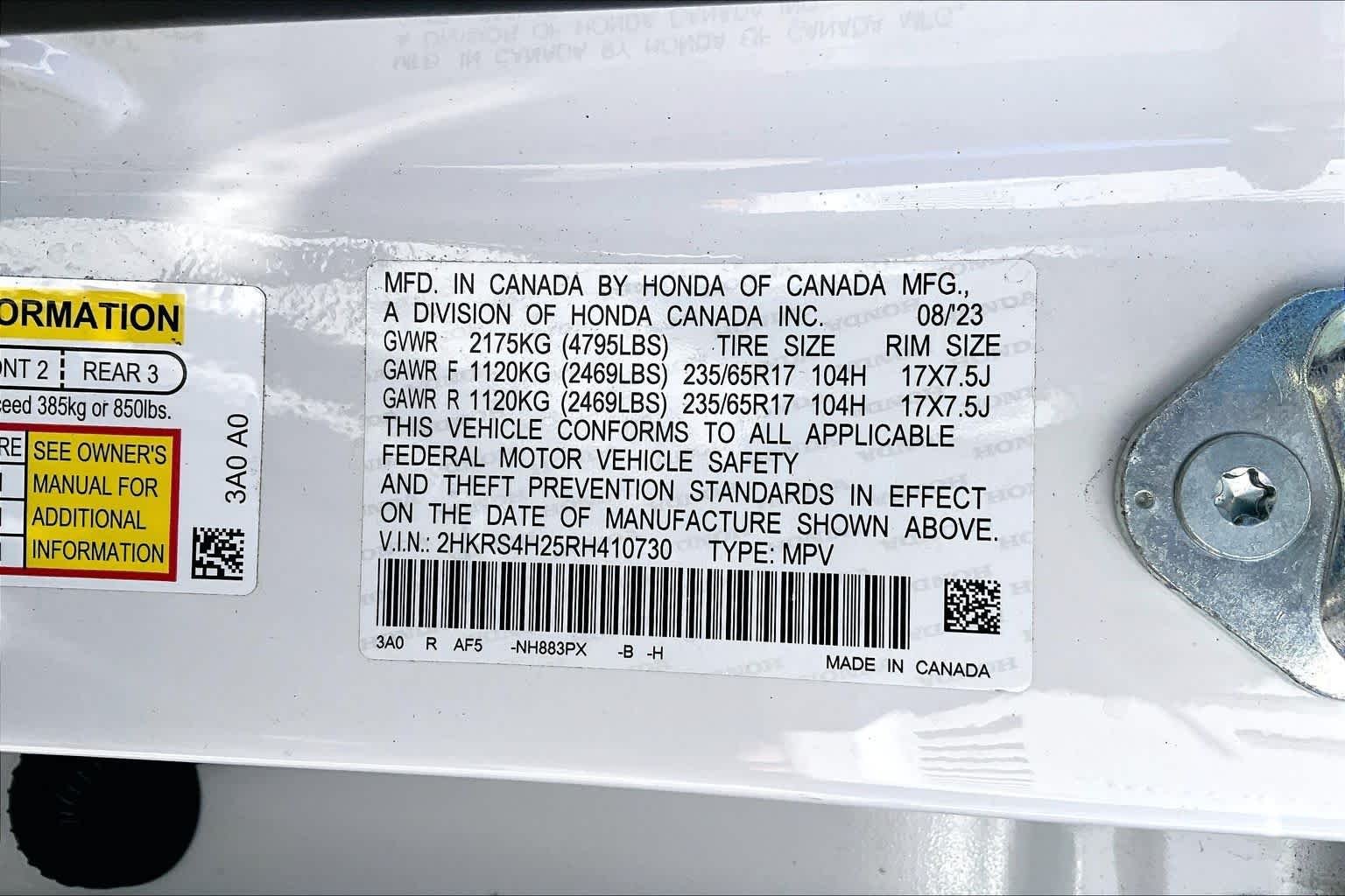 Certified Used 2024 Platinum White Pearl Honda 1.5T AWD LX image 33