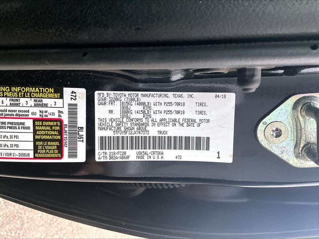 Certified Used 2018 Black Toyota SR5 image 9