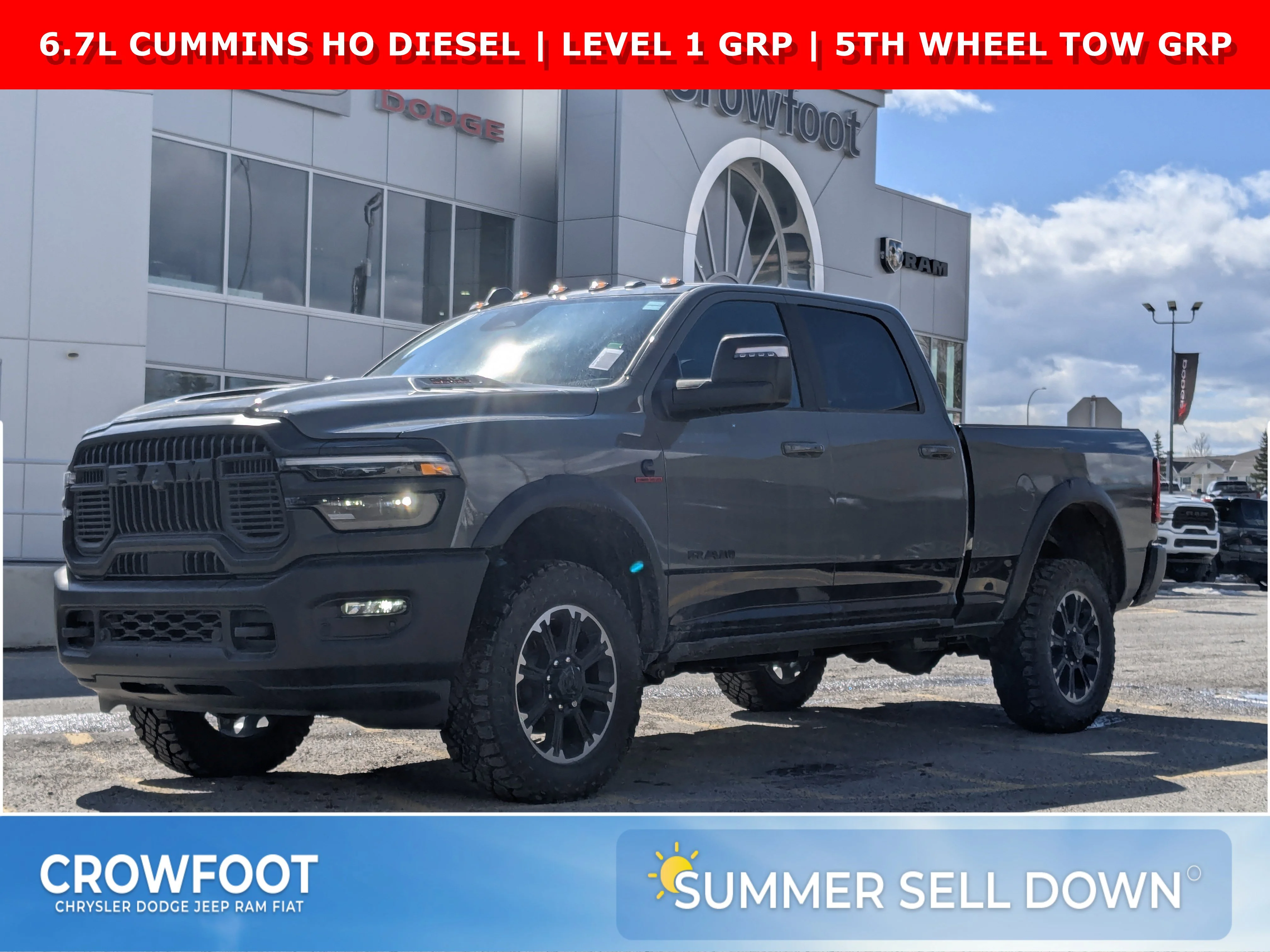 New 2026 Grey RAM Rebel - - Rebel Level 1 Equip Grp - 5th Wheel/Gooseneck Prep - Leather?Faced Bucket Seats - 6.7L Cum image 1