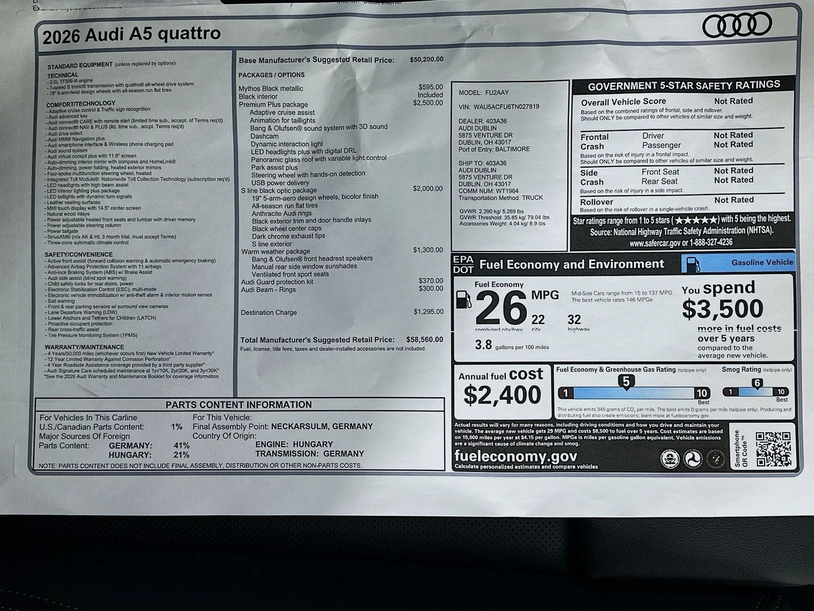 Used 2026 Black Audi  image 46