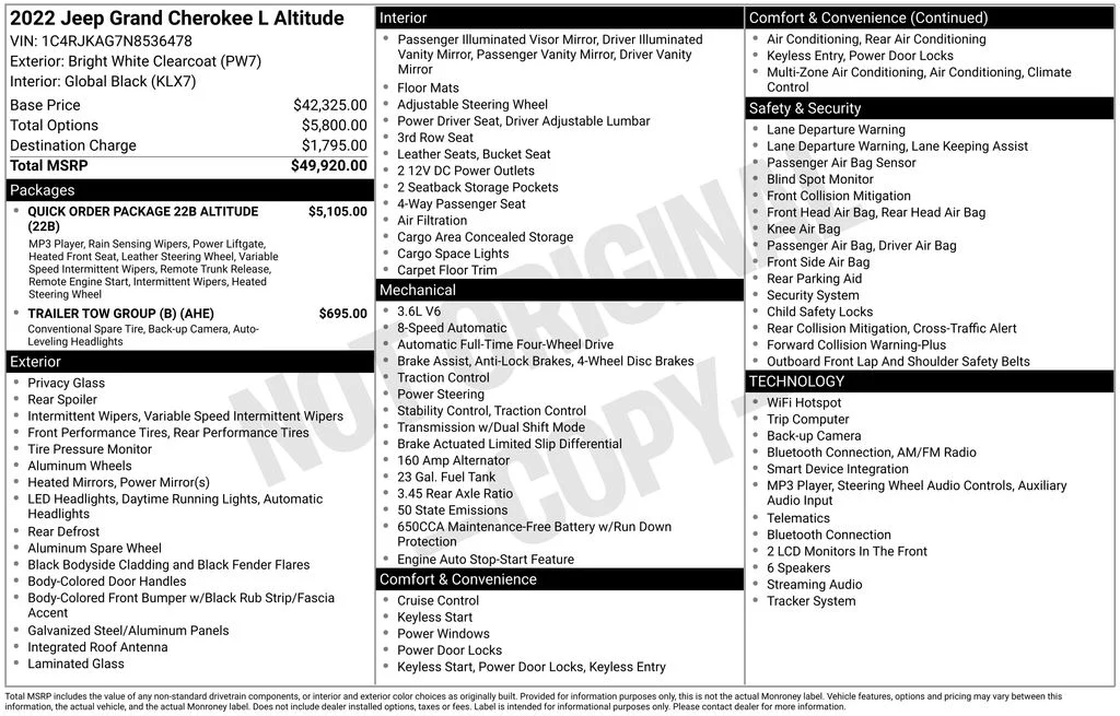 Used 2022 White Jeep Altitude image 7