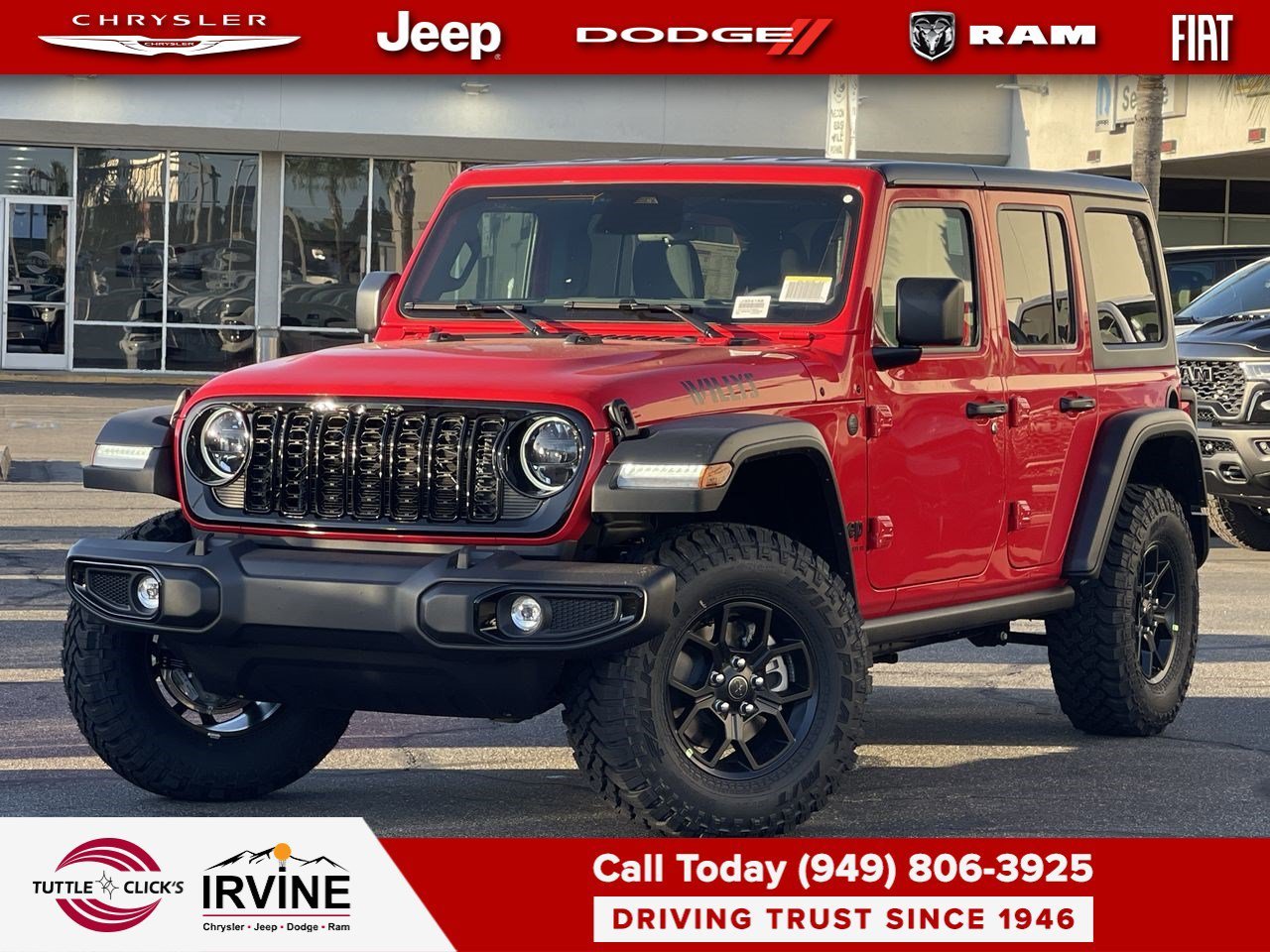 New 2026 Firecracker Red Clear-Coat Exterior Paint Jeep Willys image 1