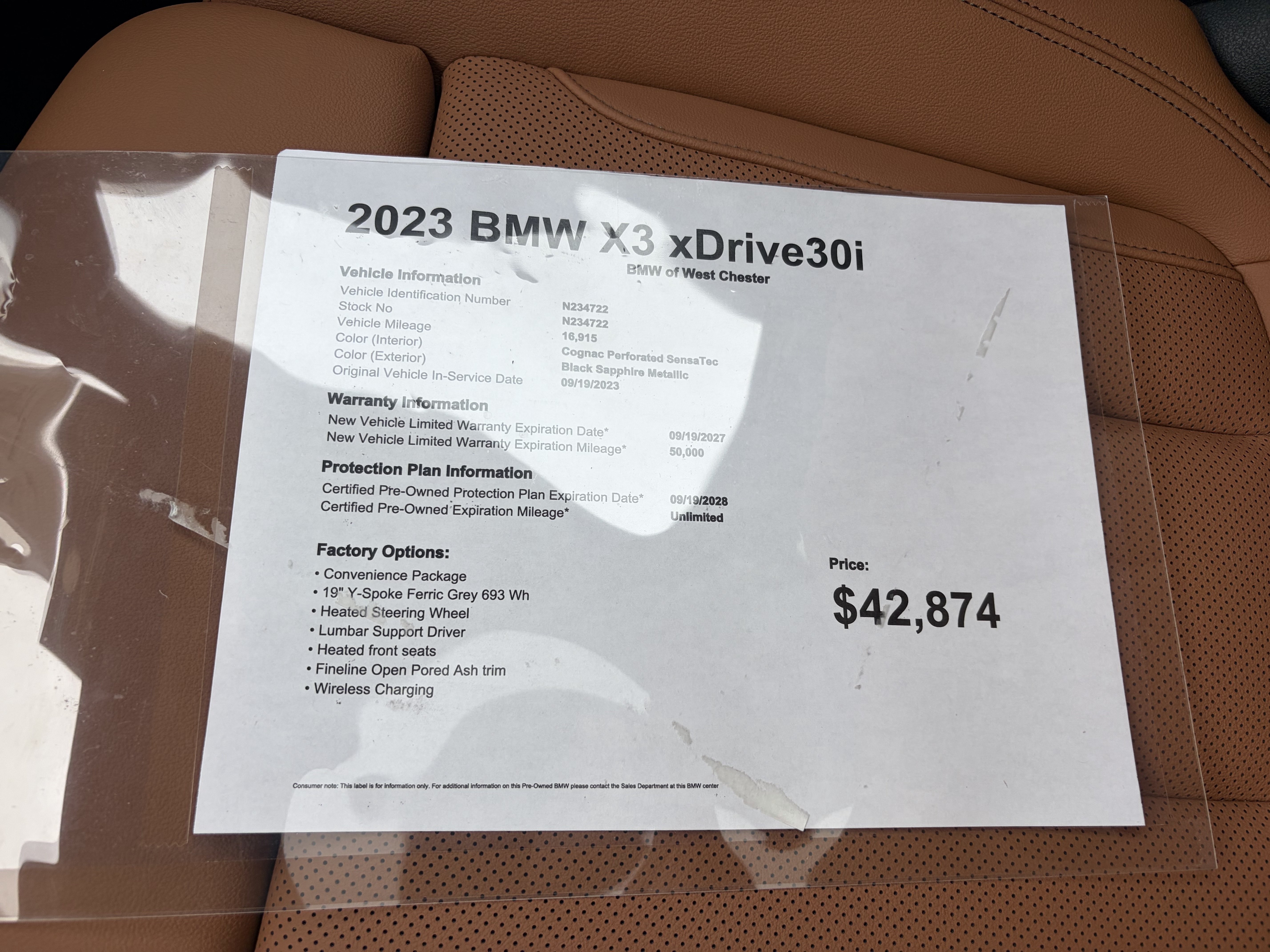 Certified Used 2023 Black Sapphire Metallic BMW xDrive30i image 19