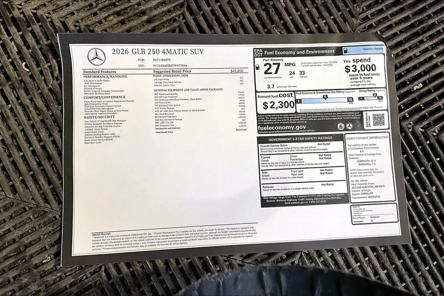 New 2026 Polar White Mercedes-Benz GLB 250 image 18