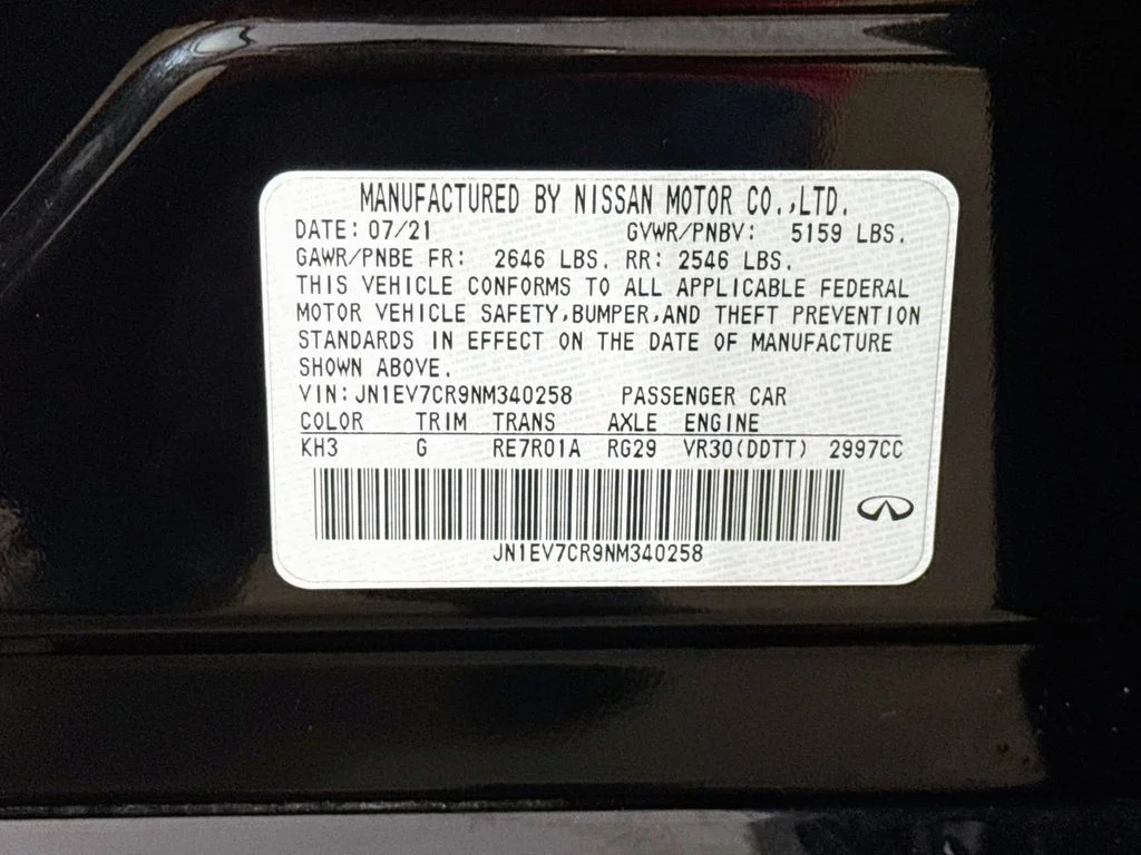 Certified Used 2022 Black Obsidian INFINITI SENSORY image 43