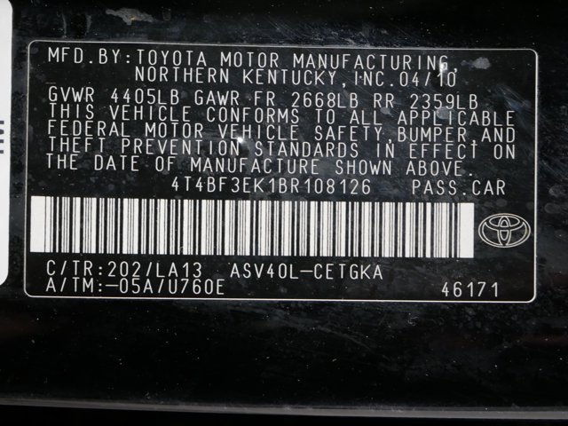 Used 2011 Black Toyota XLE w/ Extra Value Pkg image 32