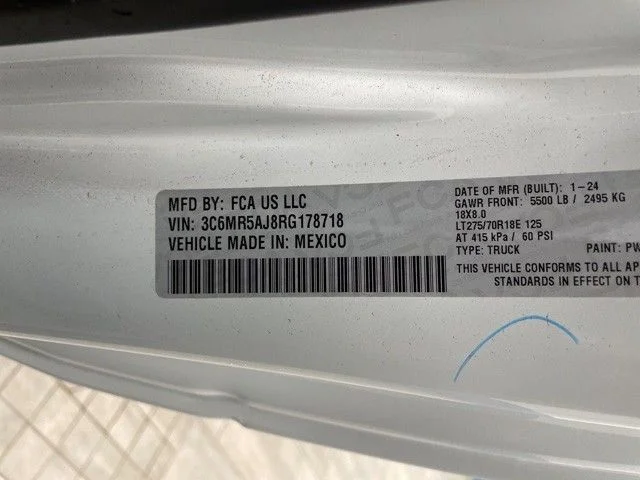 New 2024 Bright White Clear-Coat Exterior Paint RAM Tradesman image 40