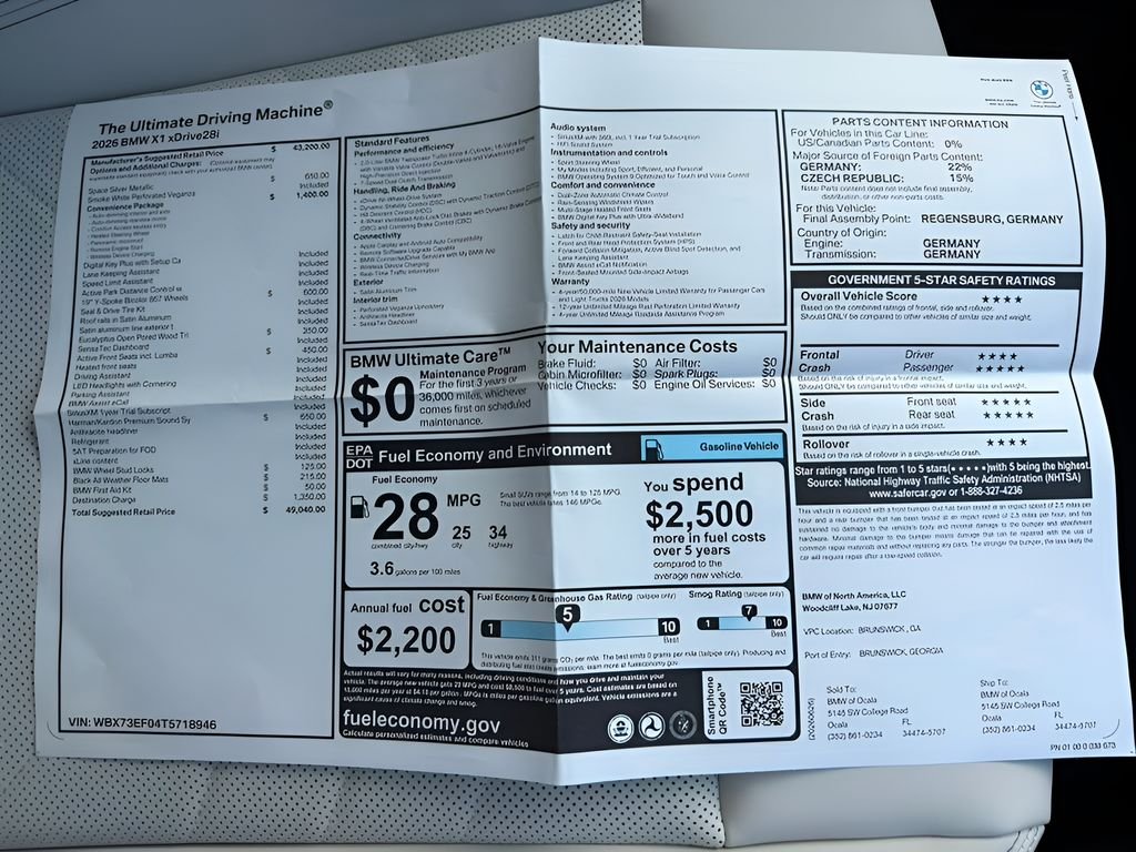 New 2026 Space Silver Metallic BMW xDrive28i image 25