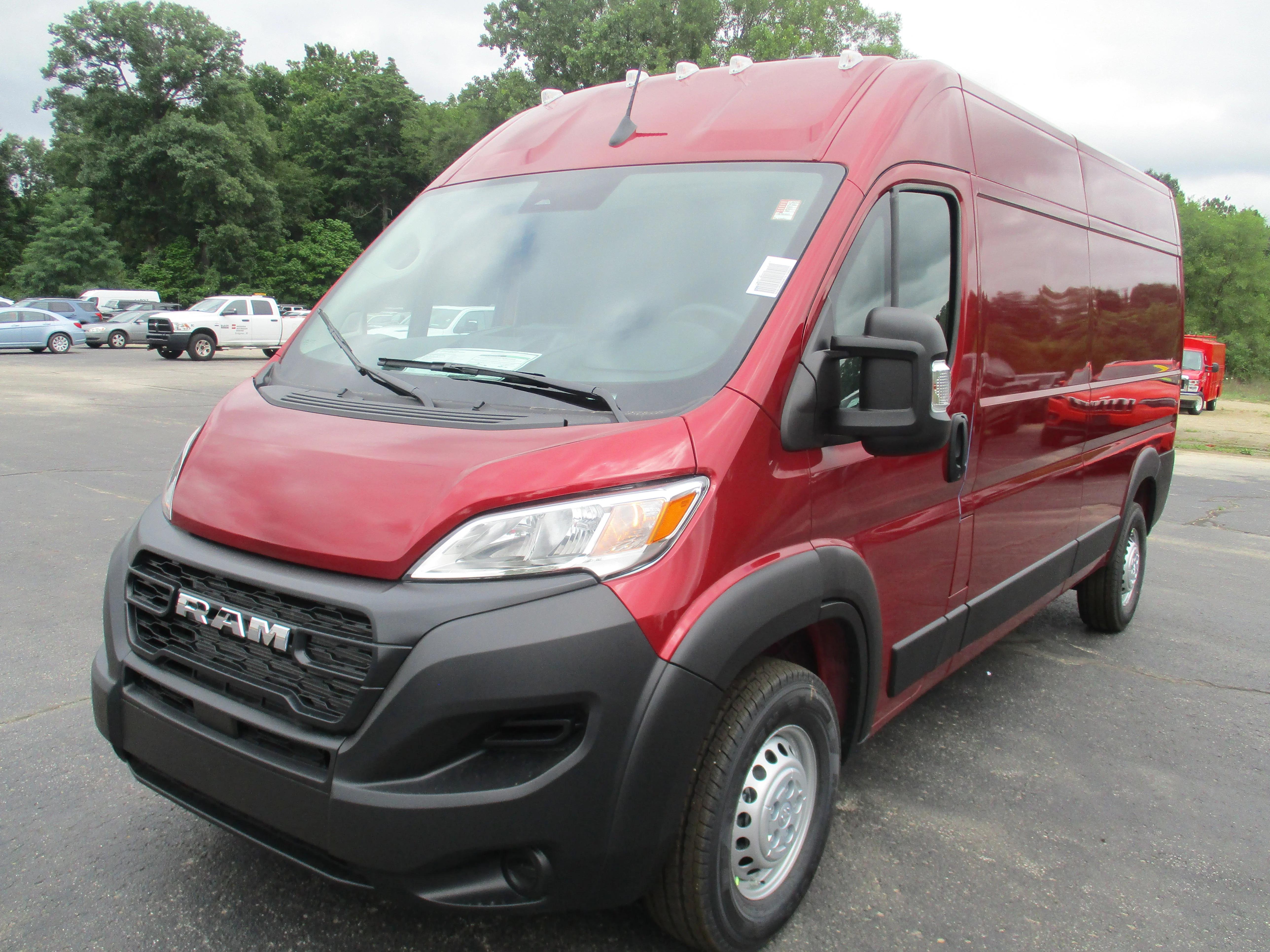 New 2026 Deep Cherry Red Crystal Pearl-Coat Exterior Paint RAM Tradesman 2500 High Roof 159 WB image 3