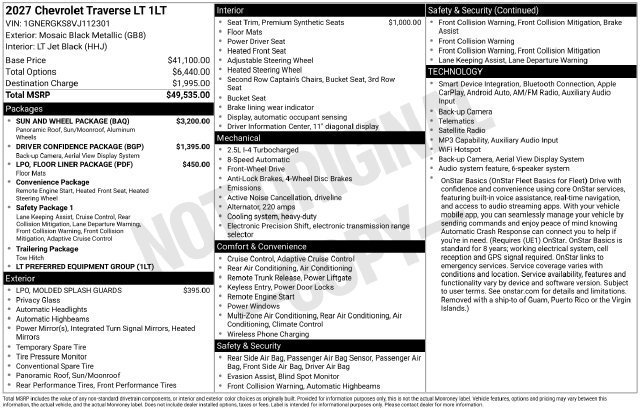 New 2027 Mosaic Black Metallic Chevrolet LT image 37