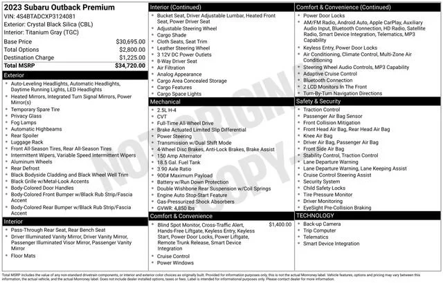 2023 Subaru Outback Premium - Photo 5