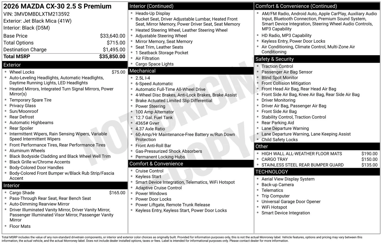 New 2026 Jet Black Mica Mazda 2.5 S Premium image 4