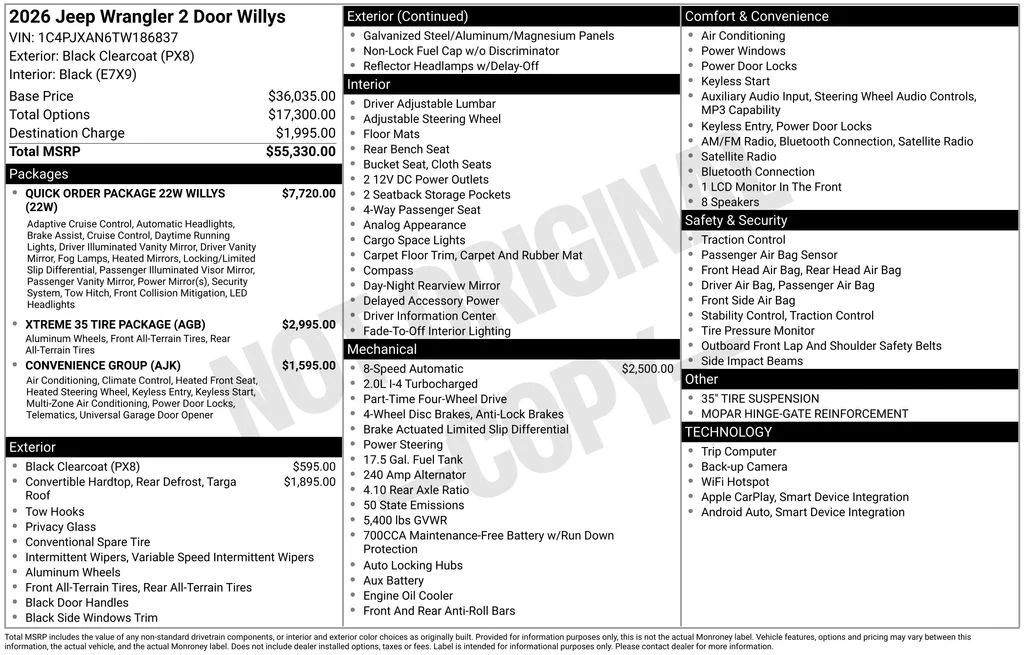 New 2026 Black Clearcoat Jeep Willys image 28