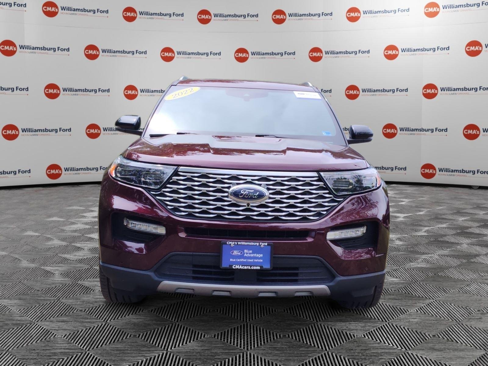 Used 2022 Burgundy Velvet Metallic Tinted Clearcoat Ford Platinum image 8
